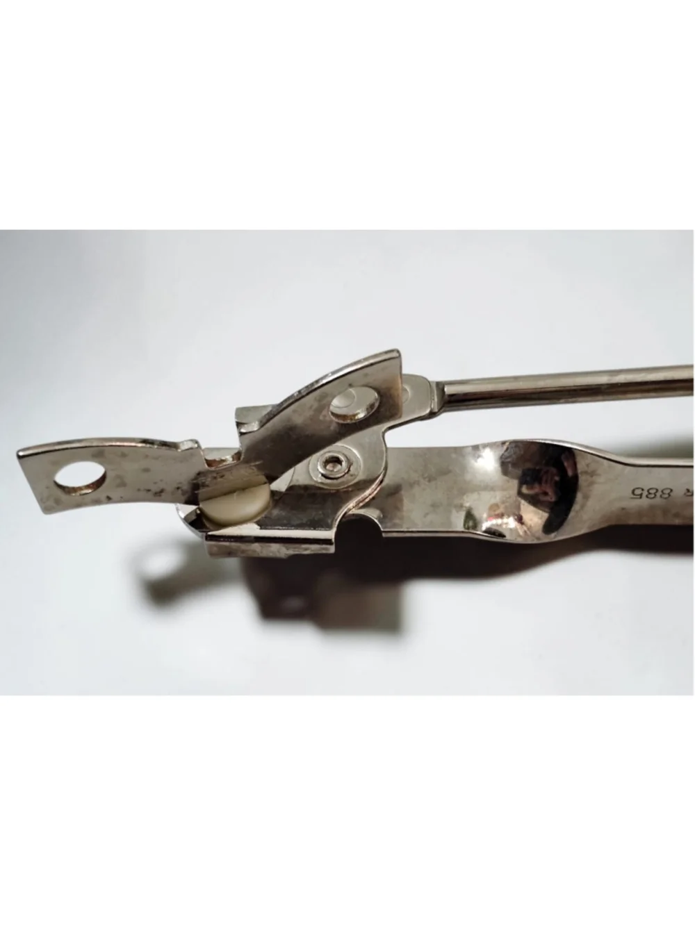 Vintage 1960s EKCO Miracle Can Opener 885 USA Chrome Metal Kitchen Tool
